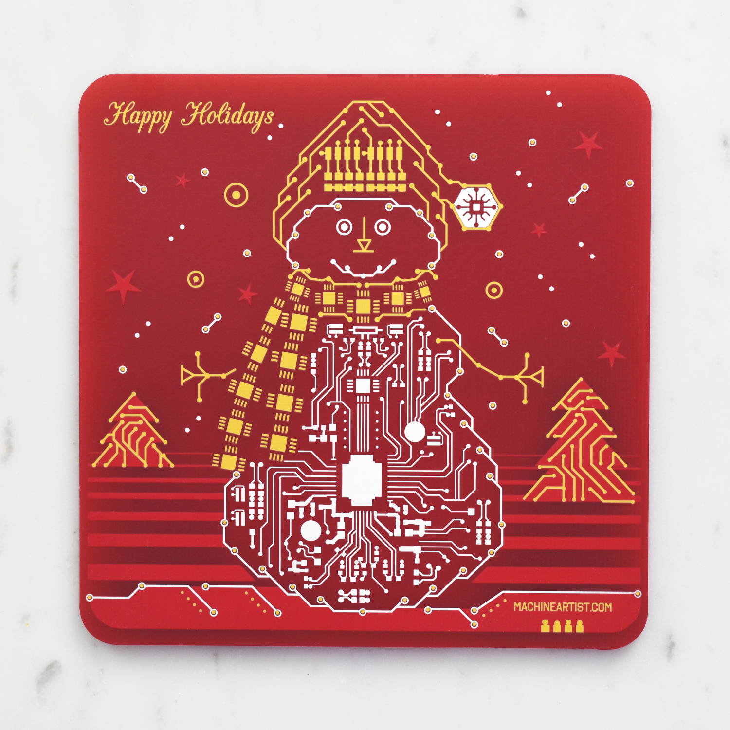 PCB Coasters Christmas